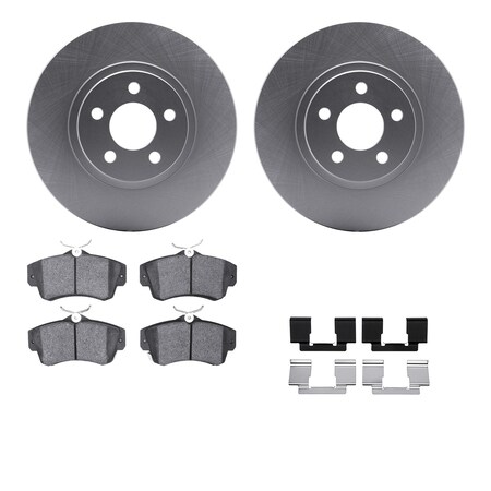 Dynamic Friction Company Front Geospec Brake Rotors with 5000 Advanced Brake Pads includes Hardware 4512-39037